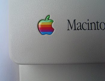 Retro Rainbow Apple Logo MacBook Decal